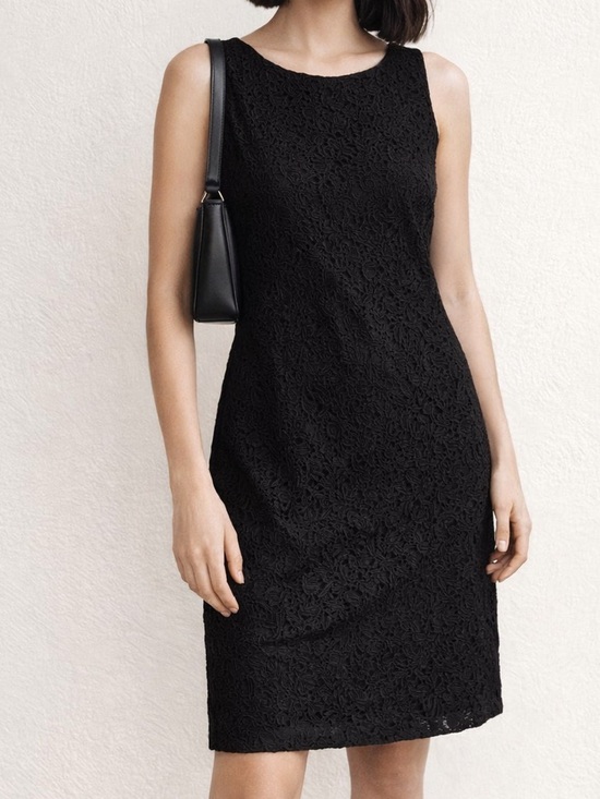 Talbots Dresses & Skirts - Talbots Black Lace Shift Dress 100% Cotton Classic Elegant Cocktail Work Sz 12